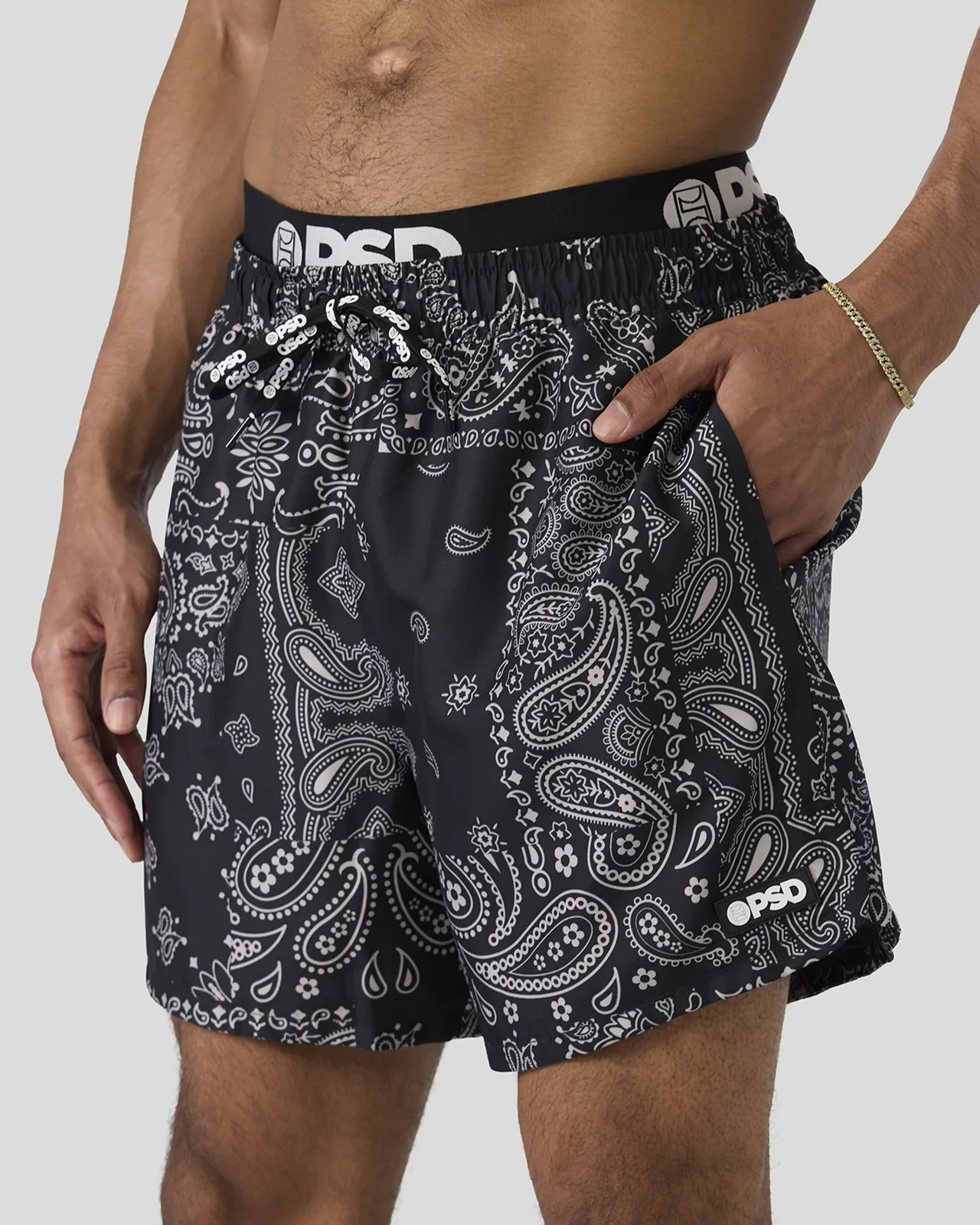 Khaki Paisley Essential Short - Image 4